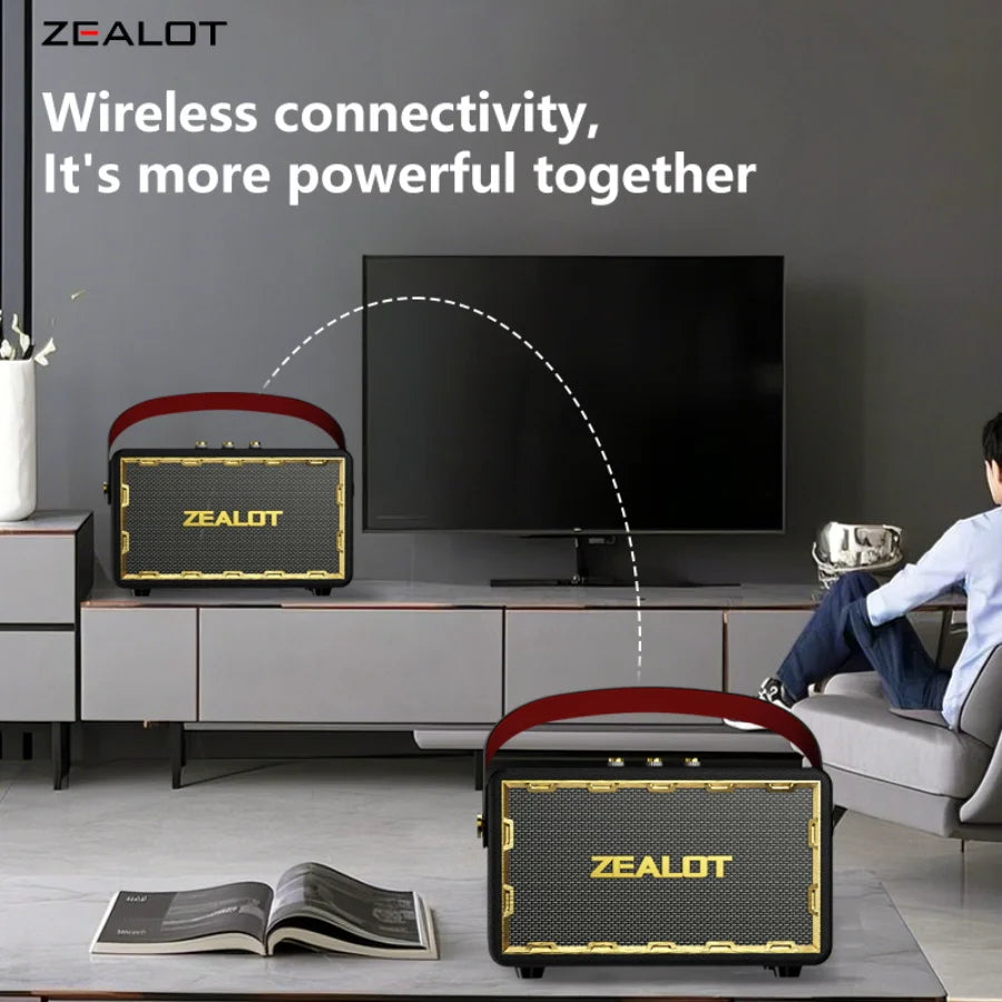 Retro Wireless Speakers, Outdoor Portable Subwoofer Speaker