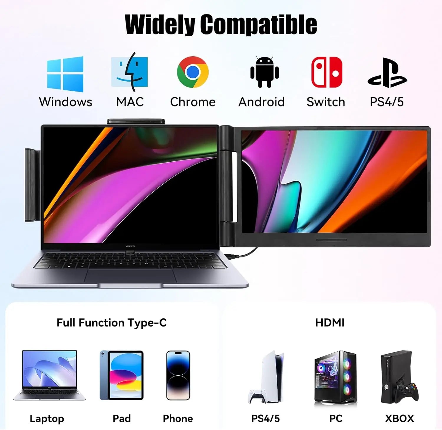 Portable Monitors For Windows Mac Android Chrome 14-17 Inch