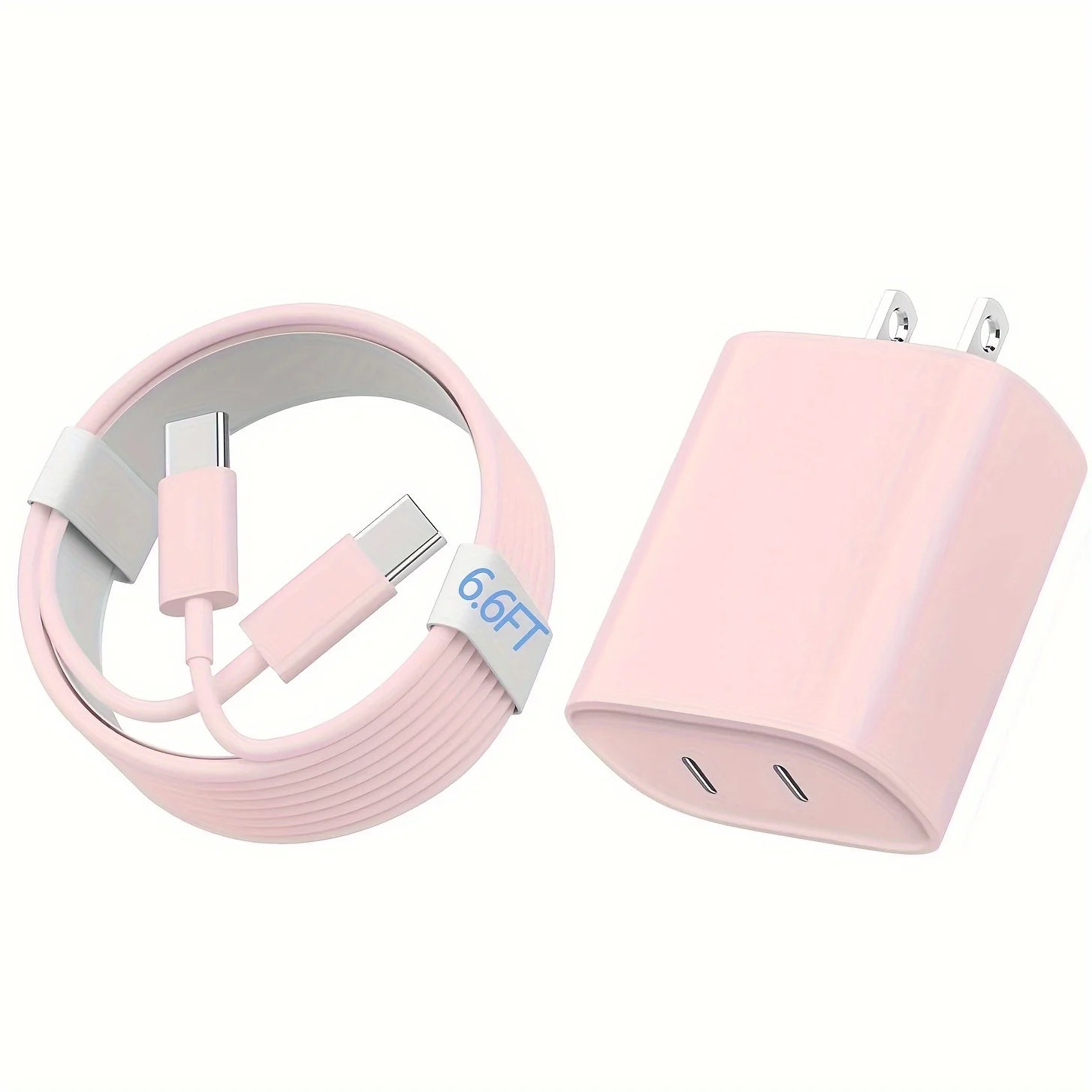 20W Dual Port USB C Charger With 6.6Ft Long Cable