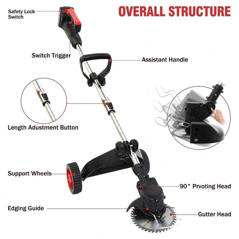 4 in 1 Outdoor Lawn Cutter, Foldable Design
