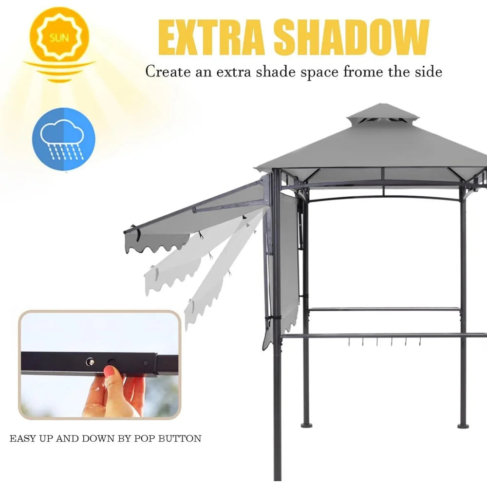Double Tiered Grill Gazebo, Outdoor BBQ Patio Canopy