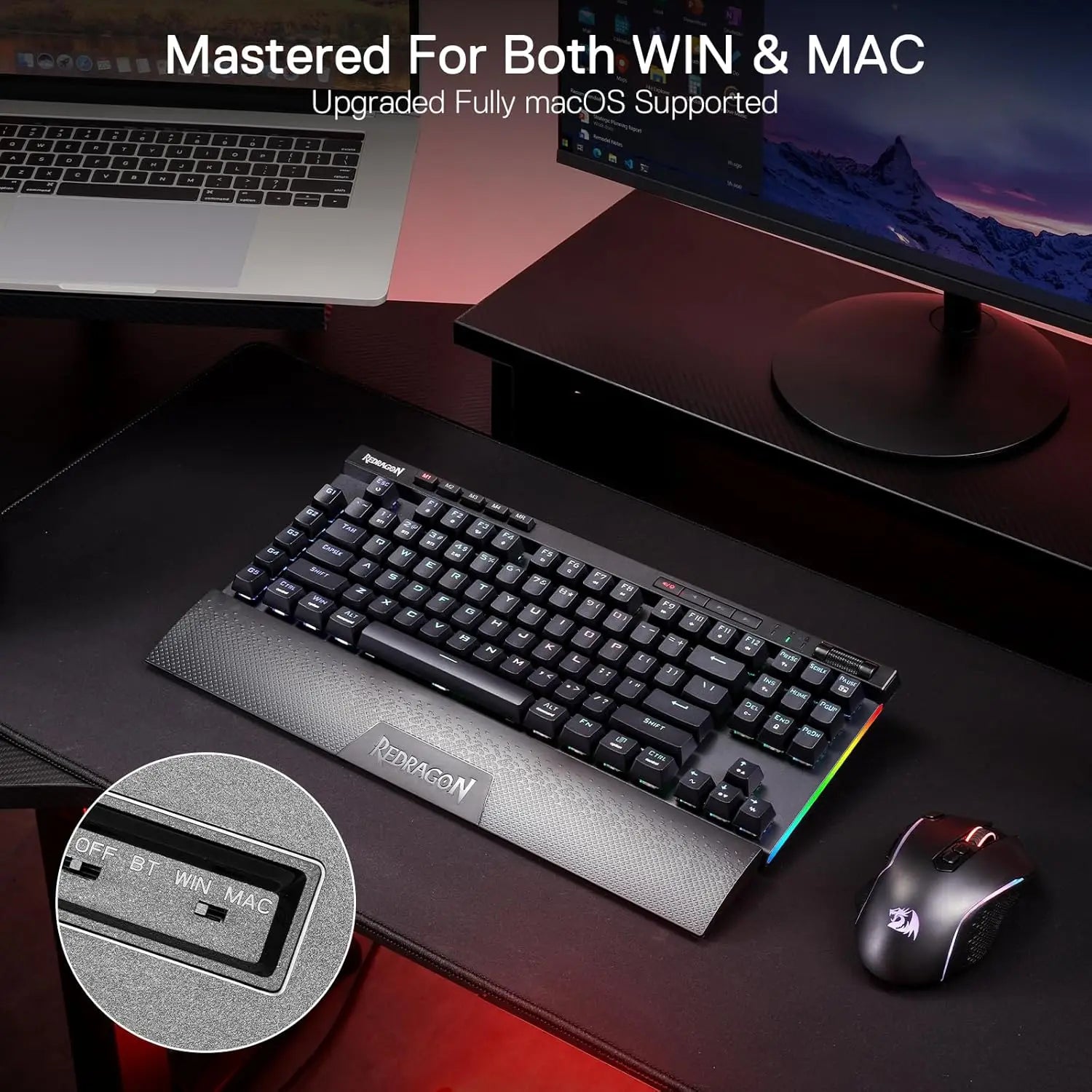 RGB 3-Mode Wireless Mechanical  Gaming Keyboard