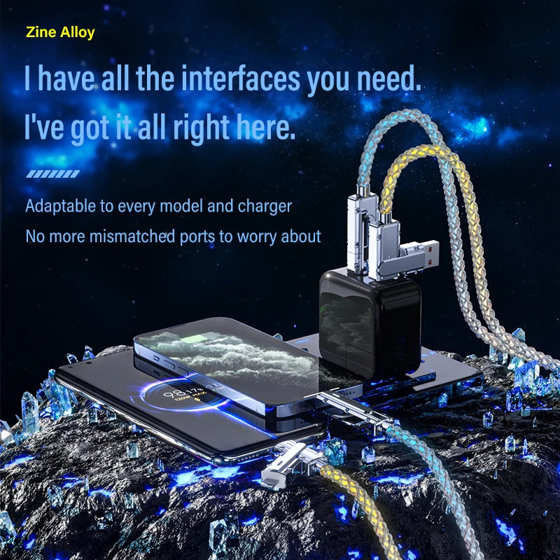 4 In 1 Fast Charging Power Cable Digital Display