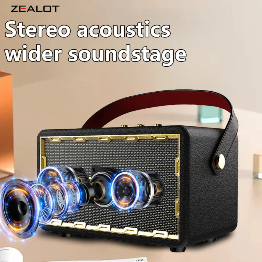 Retro Wireless Speakers, Outdoor Portable Subwoofer Speaker