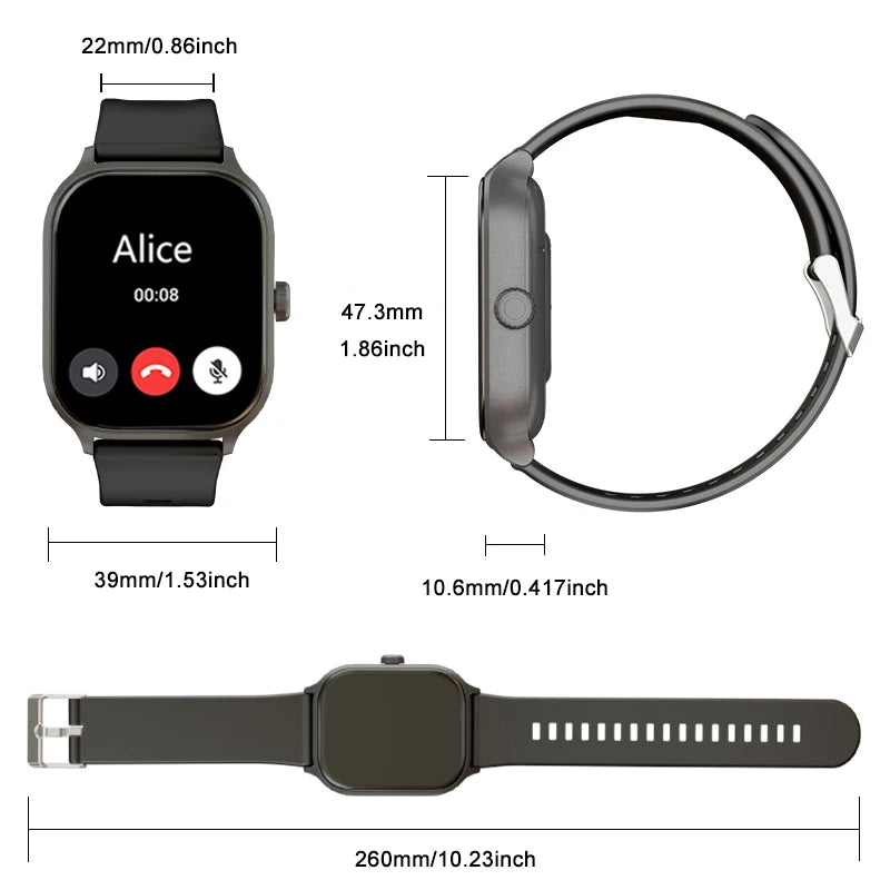 Wireless Calling/Dial Sport Mode Smart Watch