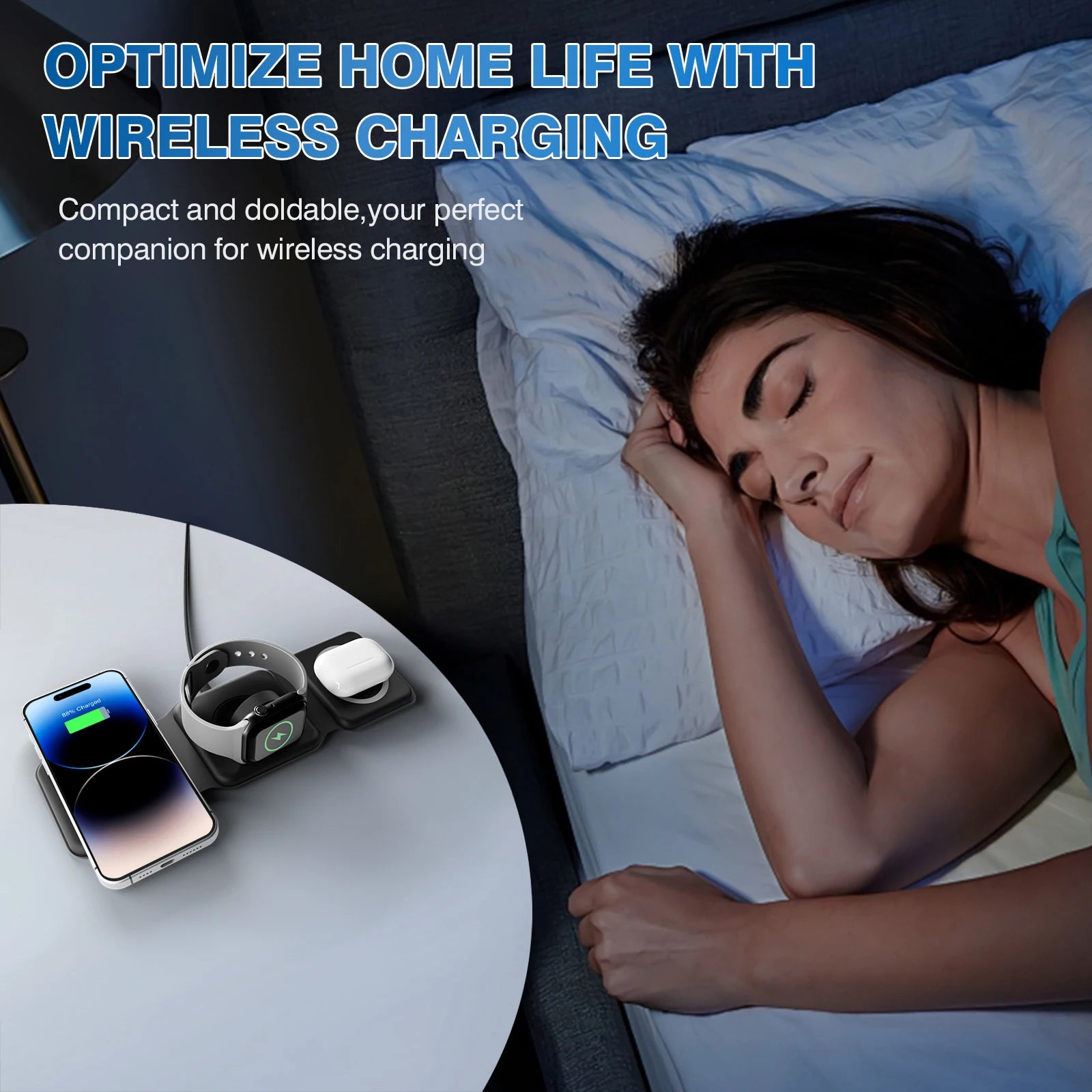 Magnetic Wireless Travel Charging Flexible Dock Station