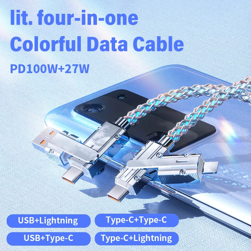4 In 1 Fast Charging Power Cable Digital Display