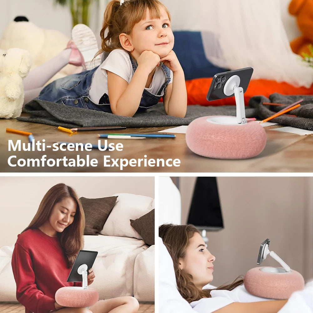 Plush Pillow Adjustable Magnetic Phone Stand