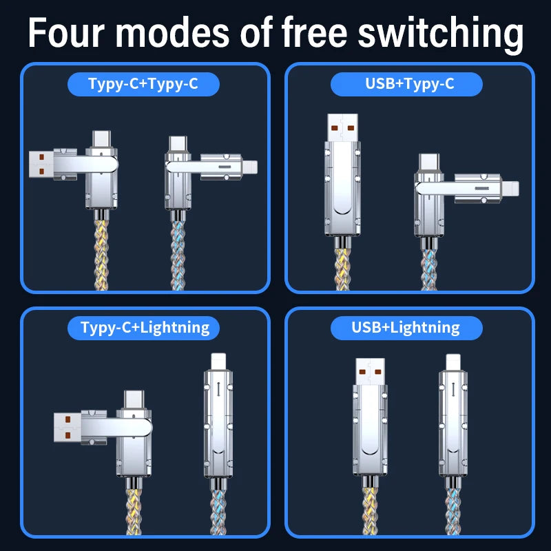 4 In 1 Fast Charging Power Cable Digital Display