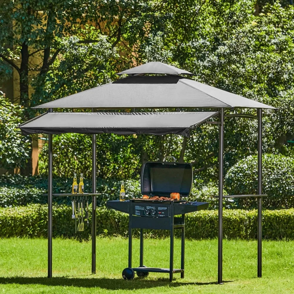 Double Tiered Grill Gazebo, Outdoor BBQ Patio Canopy