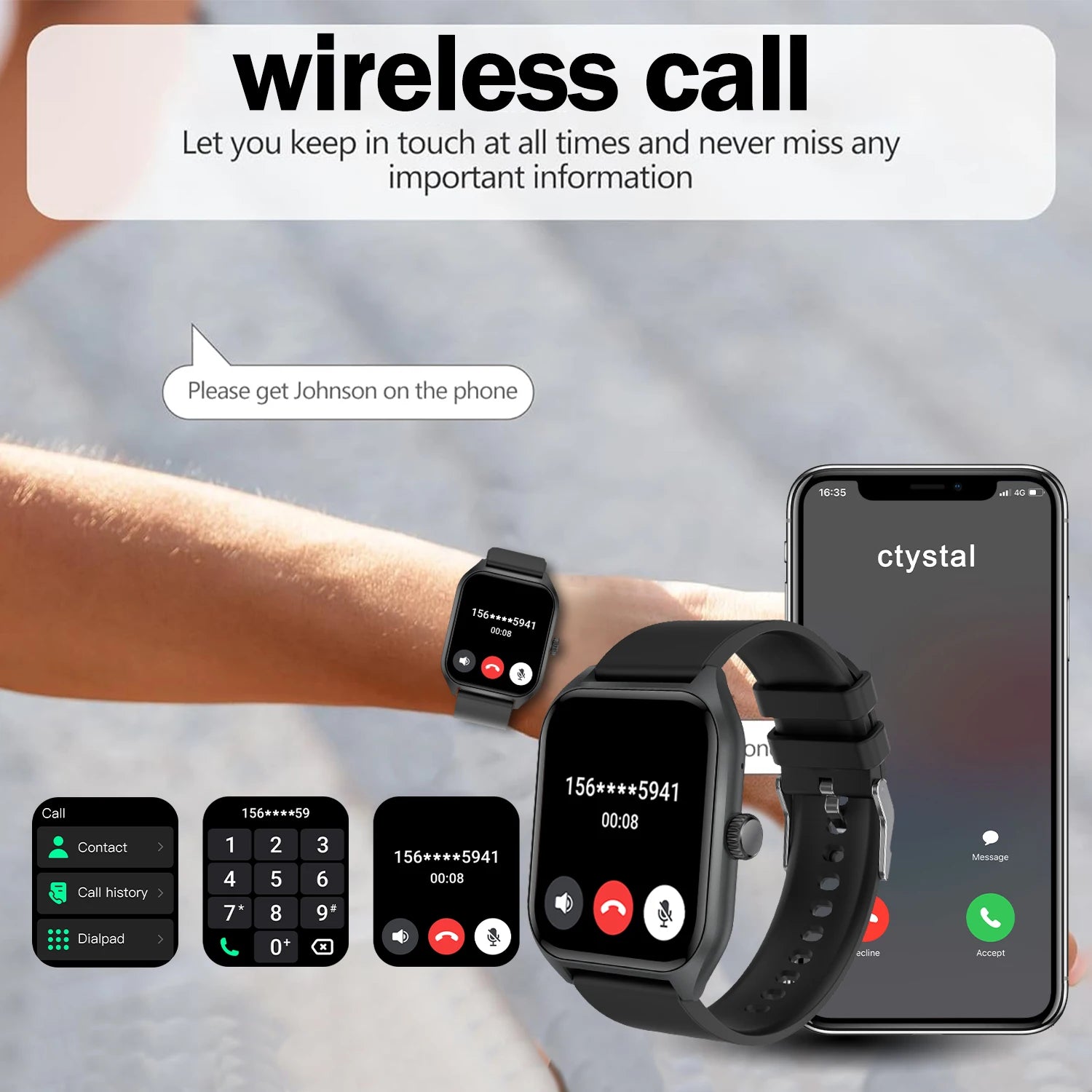 Voice Assistant Waterproof Smart Watch, Activity Tracker