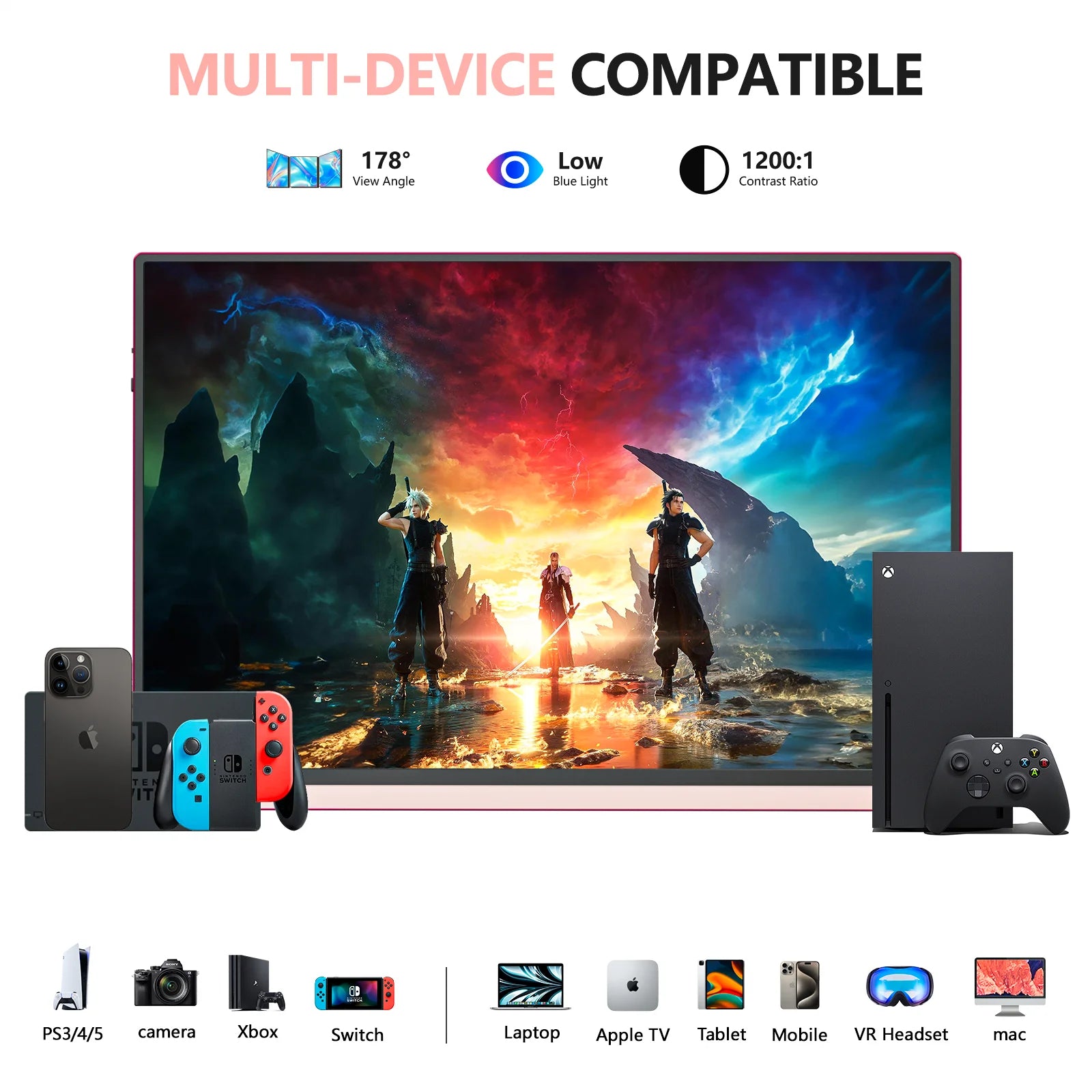 Portable Gaming Monitor 2560x1600 sRGB HDR FreeSync