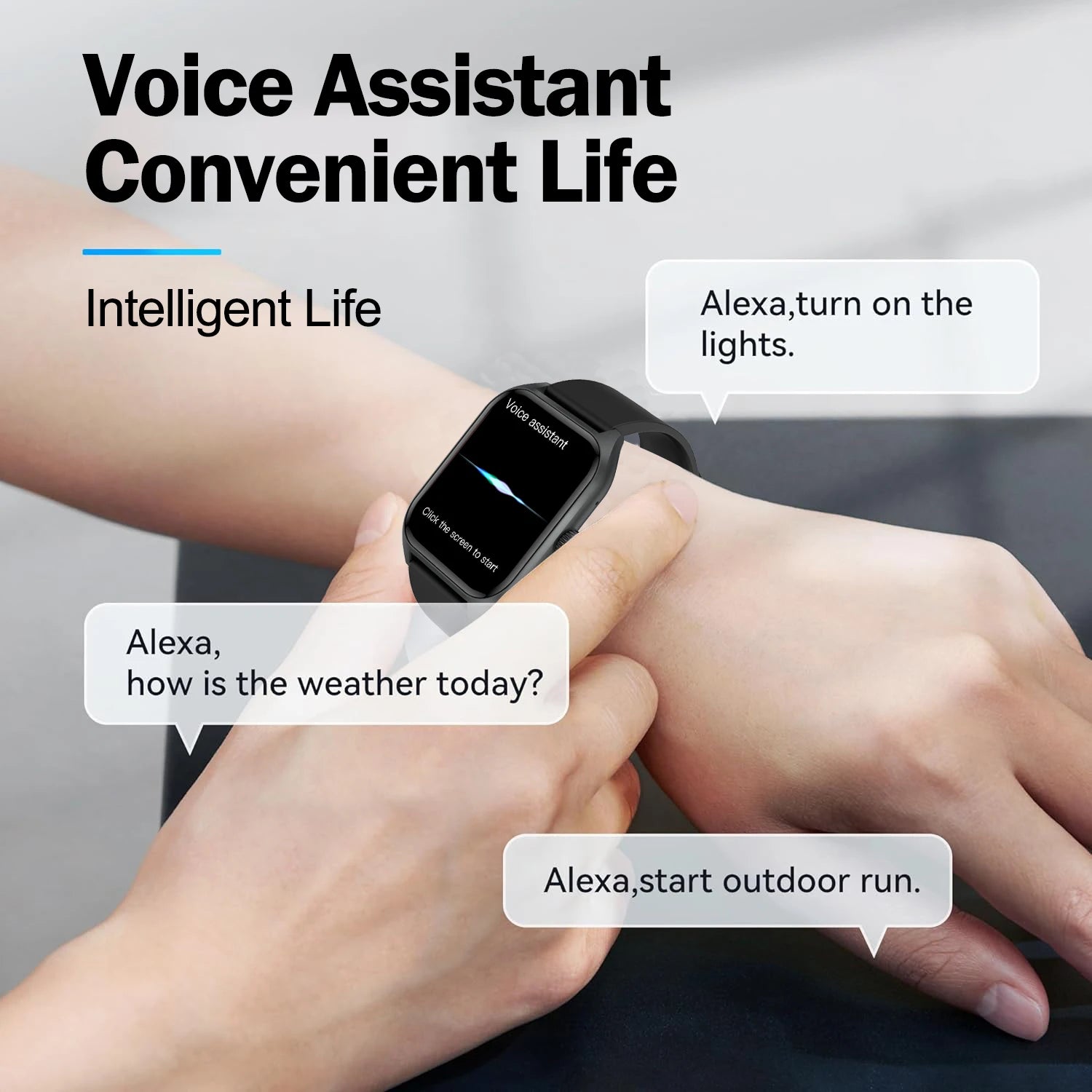 Voice Assistant Waterproof Smart Watch, Activity Tracker
