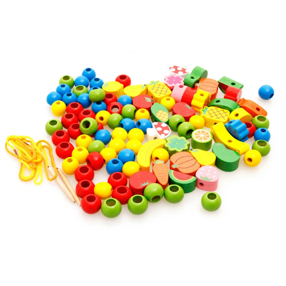 Hedgehog Cartoon Beaded Threading Wooden Montessori Toys