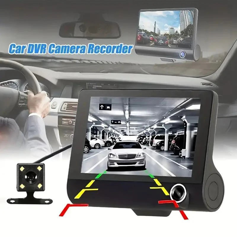 HD Night Vision Dash Camera Recorder Three Viewing Angles