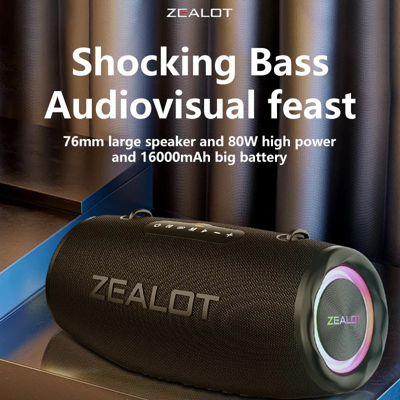 Outdoor Portable Wireless Bluetooth Speaker Water-Resistant