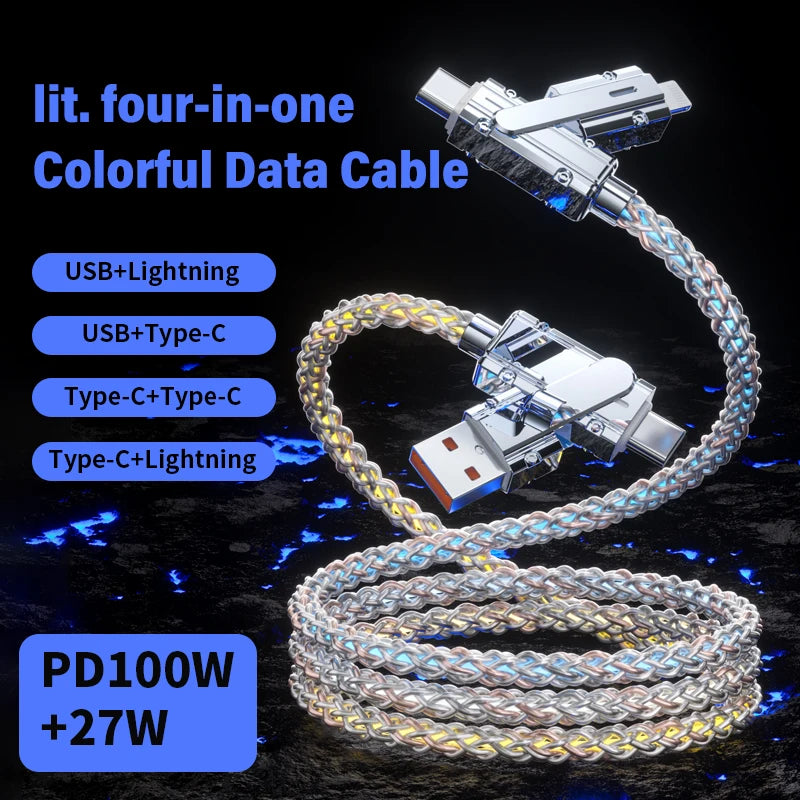 4 In 1 Fast Charging Power Cable Digital Display