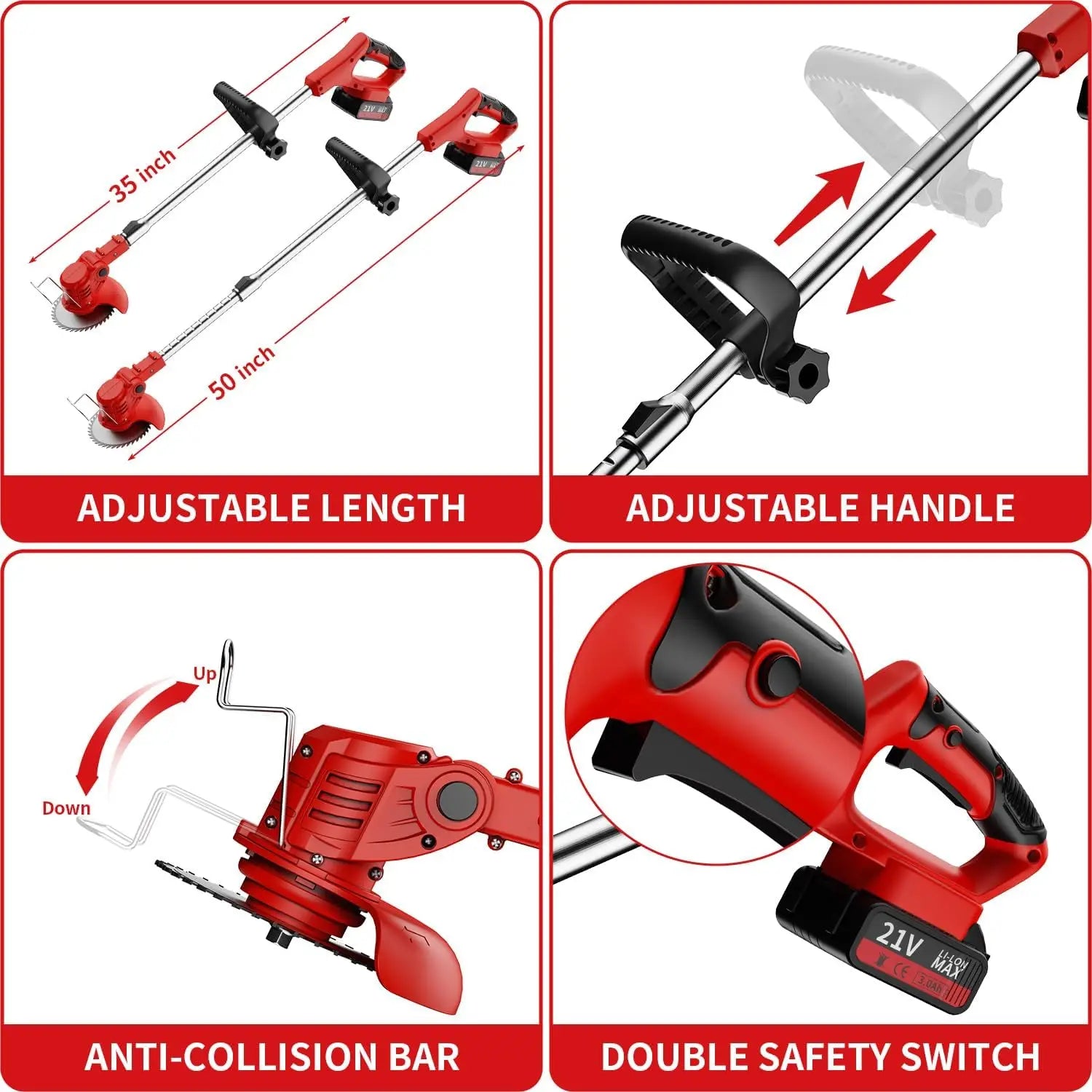 Electric Weed Wacker Battery Powered Grass Trimmer
