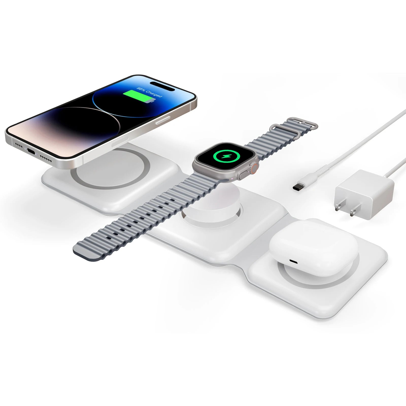 Magnetic Wireless Travel Charging Flexible Dock Station