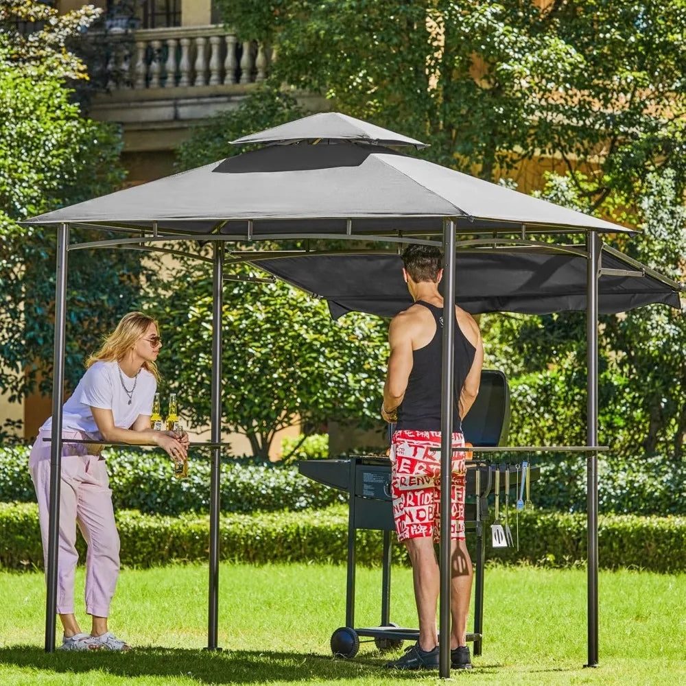 Double Tiered Grill Gazebo, Outdoor BBQ Patio Canopy