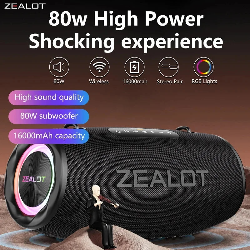 Outdoor Portable Wireless Bluetooth Speaker Water-Resistant