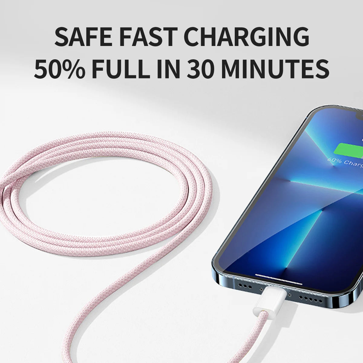 3-Pack Fast Charging Type C To Lightning Cable