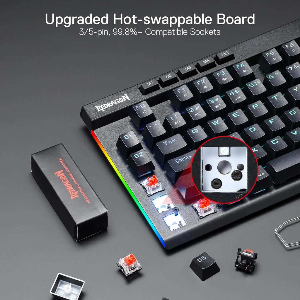 RGB 3-Mode Wireless Mechanical  Gaming Keyboard