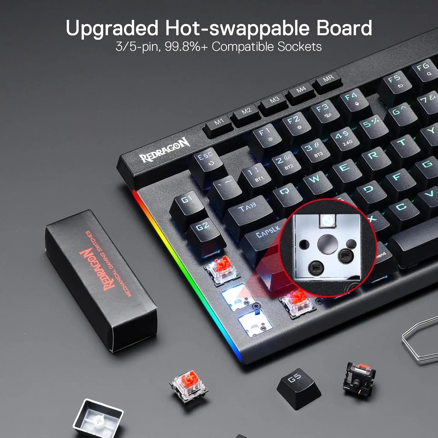 RGB 3-Mode Wireless Mechanical  Gaming Keyboard
