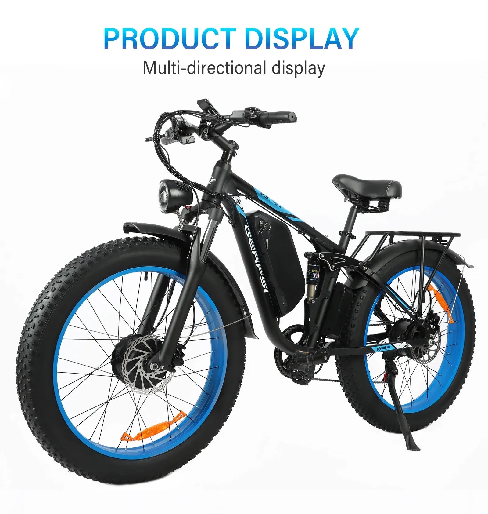 Fat Tires Dual Suspension Adult Off-Road All-Terrain Electric Bicycle