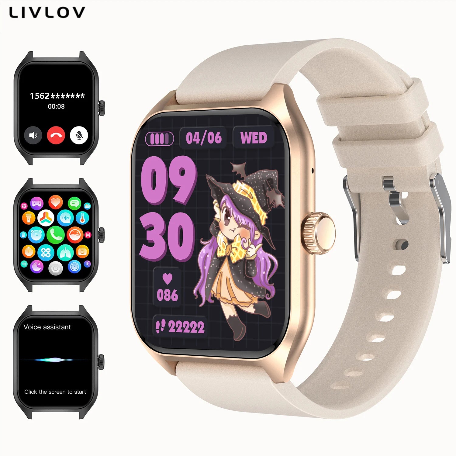 Voice Assistant Waterproof Smart Watch, Activity Tracker