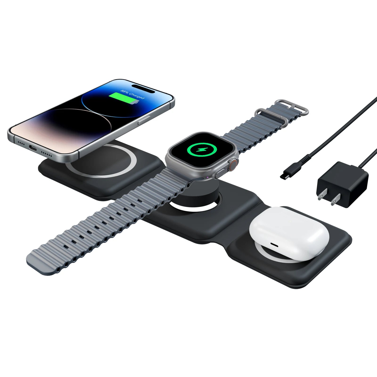 Magnetic Wireless Travel Charging Flexible Dock Station