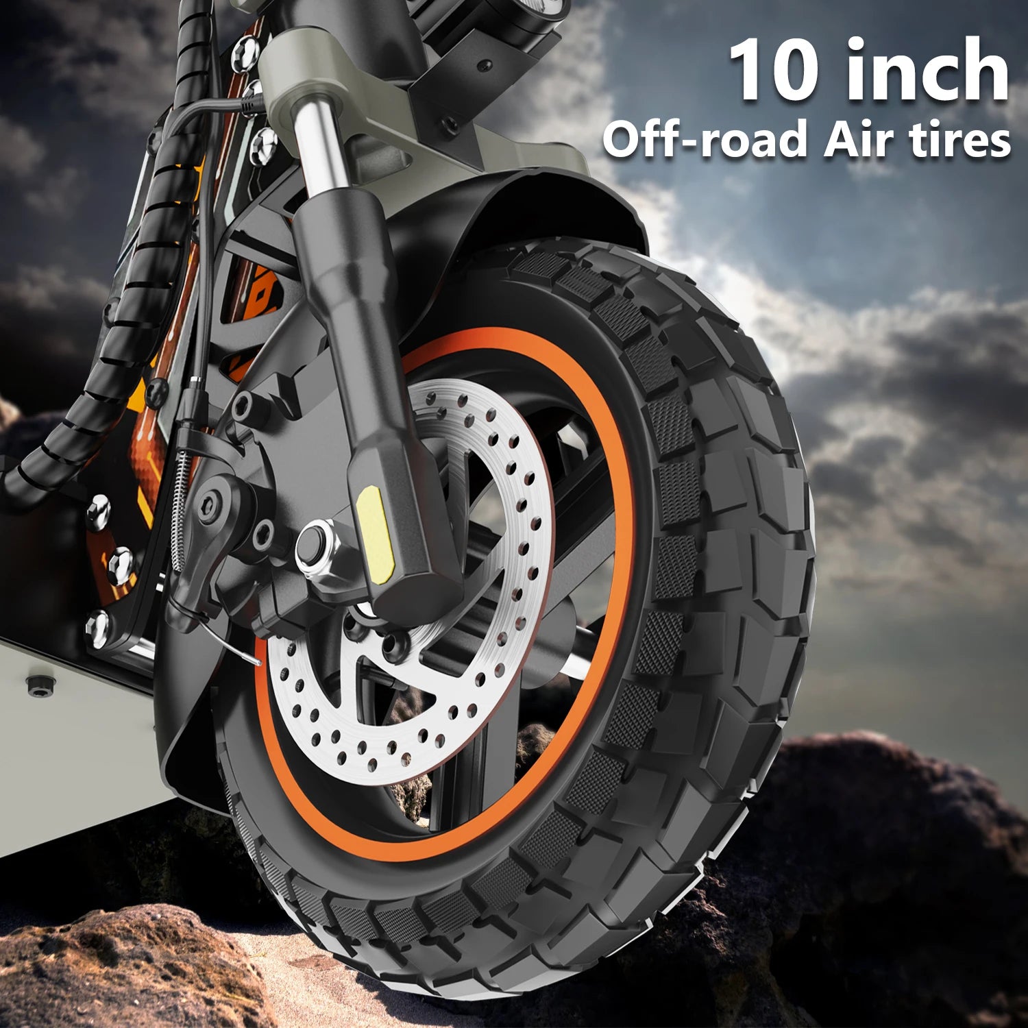 10" Off--Road EScooter That Folds With Battery Power