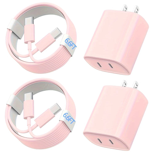 20W Dual Port USB C Charger With 6.6Ft Long Cable