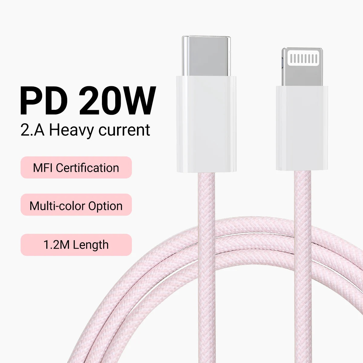 3-Pack Fast Charging Type C To Lightning Cable