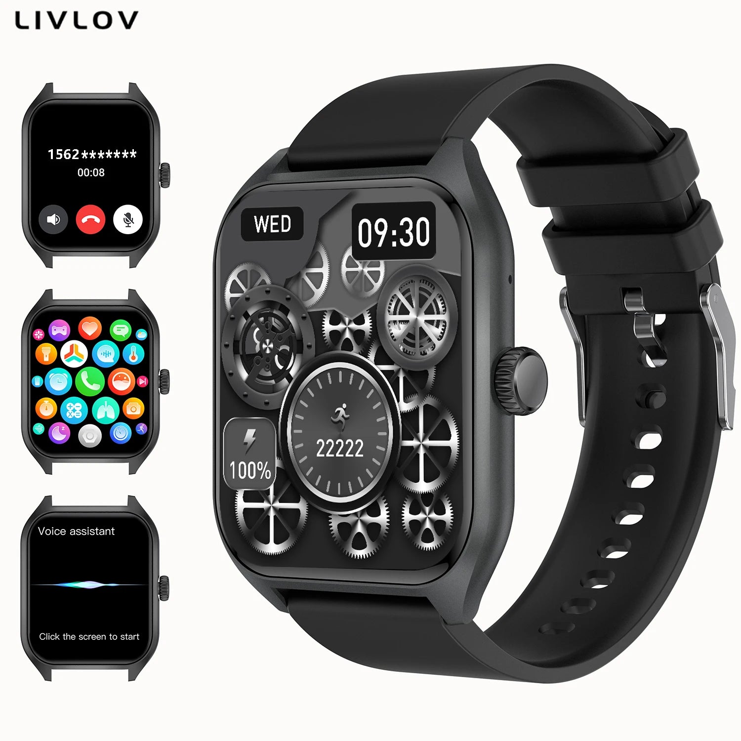 Voice Assistant Waterproof Smart Watch, Activity Tracker